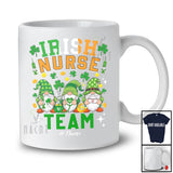 Personalized Custom Name Irish Nurse Team; Amazing St. Patrick's Day Three Gnomes Family T-Shirt