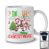 Personalized Custom Name Irish You A Merry Christmas; Joyful Dabbing Santa; Irish Flag T-Shirt