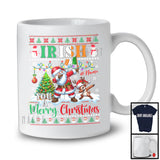 Personalized Custom Name Irish You A Merry Christmas; Joyful Sweater Dabbing Santa; Irish Flag T-Shirt