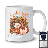 Personalized Custom Name It's Fall Y'all; Wonderful Thanksgiving Pilgrim Axolotl Pumpkin Sunflower T-Shirt