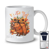 Personalized Custom Name It's Fall Y'all; Wonderful Thanksgiving Pilgrim Capybara Pumpkin Sunflower T-Shirt