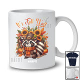 Personalized Custom Name It's Fall Y'all; Wonderful Thanksgiving Pilgrim Raccoon Pumpkin Sunflower T-Shirt