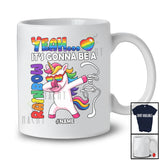 Personalized Custom Name It's Gonna Be A Rainbow; Lovely LGBTQ Pride Gay Dabbing Unicorn T-Shirt