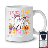 Personalized Custom Name It's My 1st Birthday; Lovely Halloween 1 Years Old Boo Ghost Pumpkin T-Shirt