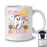 Personalized Custom Name It's My 6th Birthday; Lovely Halloween 6 Years Old Boo Ghost Pumpkin T-Shirt