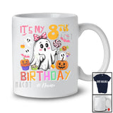 Personalized Custom Name It's My 8th Birthday; Lovely Halloween 8 Years Old Boo Ghost Pumpkin T-Shirt