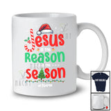 Personalized Custom Name Jesus Reason For The Season; Merry Christmas Santa Candy Canes T-Shirt
