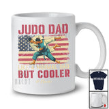 Personalized Custom Name Judo Dad Definition But Cooler; Proud Father's Day Vintage US Flag T-Shirt