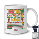 Personalized Custom Name Juneteenth Black King Nutrition Facts; Joyful Melanin Strong Hands T-Shirt