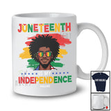 Personalized Custom Name Juneteenth Is My Independence; Joyful Afro African Man Black Proud T-Shirt
