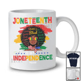 Personalized Custom Name Juneteenth Is My Independence; Joyful Afro Woman Black African T-Shirt