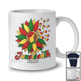 Personalized Custom Name Juneteenth; Adorable Black Afro Accentors Sunflower; African Family T-Shirt