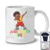 Personalized Custom Name Juneteenth; Cheerful Custom Name Afro Boy Dabbing Melanin African T-Shirt