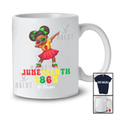 Personalized Custom Name Juneteenth; Cheerful Custom Name Afro Girl Dabbing Melanin African T-Shirt