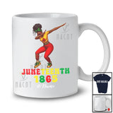 Personalized Custom Name Juneteenth; Cheerful Custom Name Afro Women Dabbing Melanin African T-Shirt