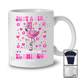 Personalized Custom Name Just A Girl Who Loves Flamingos; Amusing Flower Floral Flamingo T-Shirt