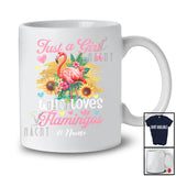 Personalized Custom Name Just A Girl Who Loves Flamingos; Lovely Flamingo Sunflower; Family T-Shirt