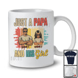 Personalized Custom Name Just A Papa And His Girl, Cool Father's Day Vintage Retro, Family T-Shirt