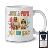 Personalized Custom Name Just A Pops And His Girl, Cool Father's Day Vintage Retro, Family T-Shirt