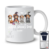 Personalized Custom Name Just A Spooky Beagle; Horror Halloween Witch Skeleton Beagle Paws T-Shirt