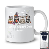 Personalized Custom Name Just A Spooky Dog; Horror Halloween Witch Skeleton Bulldog Paws T-Shirt