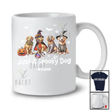 Personalized Custom Name Just A Spooky Dog; Horror Halloween Witch Skeleton Golden Retriever T-Shirt