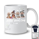 Personalized Custom Name Just A Spooky Dog; Horror Halloween Witch Skeleton Poodle Paws T-Shirt