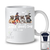 Personalized Custom Name Just A Spooky Dog; Horror Halloween Witch Skeleton Pug Paws T-Shirt