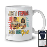 Personalized Custom Name Just A Stepdad And His Girl, Cool Father's Day Vintage Retro, Family T-Shirt