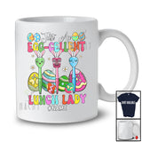 Personalized Custom Name Just An Egg-cellent Lunch Lady; Joyful Easter Excellent 3 Bunnies Eggs T-Shirt