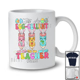 Personalized Custom Name Just An Egg-cellent Teacher; Joyful Easter Excellent 3 Bunnies Pencils T-Shirt