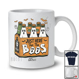 Personalized Custom Name Just Here For The Boos; Scary Halloween Boo Ghost Beer; Drinking T-Shirt