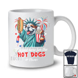 Personalized Custom Name Just Here For The Hot Dogs; Proud Bulldog Liberty Patriotic T-Shirt