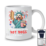 Personalized Custom Name Just Here For The Hot Dogs; Proud Cockapoo Liberty Patriotic T-Shirt