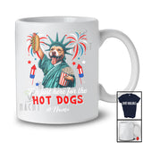 Personalized Custom Name Just Here For The Hot Dogs; Proud Pit Bull Liberty Patriotic T-Shirt