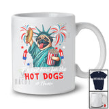 Personalized Custom Name Just Here For The Hot Dogs; Proud Pug Liberty Patriotic T-Shirt