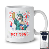 Personalized Custom Name Just Here For The Hot Dogs; Proud Whippet Liberty Patriotic T-Shirt