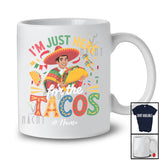 Personalized Custom Name Just Here For The Tacos; Humorous Cinco De Mayo Mexican Men Taco T-Shirt