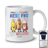 Personalized Custom Name Just Here For The Wieners; Amazing 4th of July BBQ Hot Dog; Patriotic T-Shirt