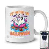 Personalized Custom Name Just Waiting For Halloween; Humorous Boo Ghost Relax On Float Beach T-Shirt