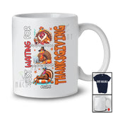 Personalized Custom Name Just Waiting For Thanksgiving; Lovely Fall Turkey Relax Collection; Family T-Shirt