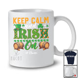 Personalized Custom Name Keep Calm And Irish On; Awesome St. Patrick's Day Shamrock; Drinking T-Shirt