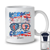Personalized Custom Name Keeper Of The Gender; Proud 4th Of July Gender Reveal Groovy Sunglasses T-Shirt