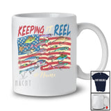 Personalized Custom Name Keeping It Reel; Amazing 4th Of July Fishing Fish US Flag; Patriotic T-Shirt