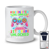 Personalized Custom Name Kindergarten Complete 1st Grade Unlocked; Joyful Back To School Gamer T-Shirt
