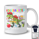 Personalized Custom Name Kindergarten Squad; Lovely First Day Of School Student Teacher T-Rex T-Shirt