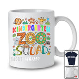 Personalized Custom Name Kindergarten Zoo Squad; Joyful Graduation Last Day Of School Animal T-Shirt