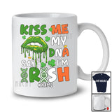Personalized Custom Name Kiss Me My DNA Says I'm Irish; Awesome St. Patrick's Day Shamrock Lips T-Shirt