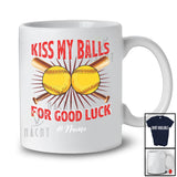 Personalized Custom Name Kiss My Balls For Good Luck; Amusing Softball Player Sport Team T-Shirt