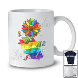 Personalized Custom Name Kiss Whoever The Fuck You Want; Lovely LGBTQ Rainbow Sunflower T-Shirt